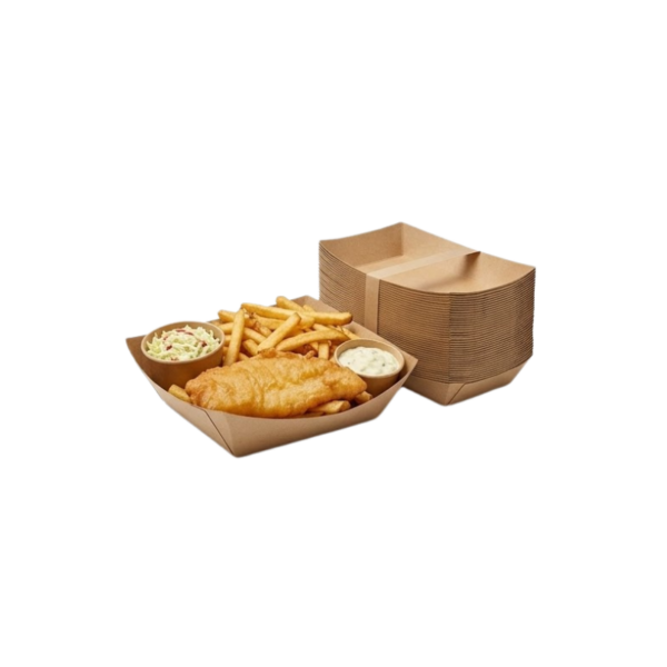 1lb Kraft paper Food Tray 1000pcs