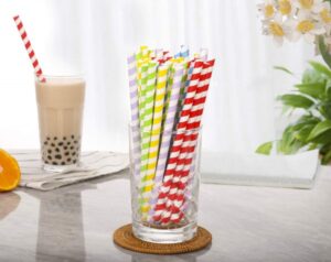 Cutlery:9" PLA Bubble Tea Straws Wrapped 100pcs