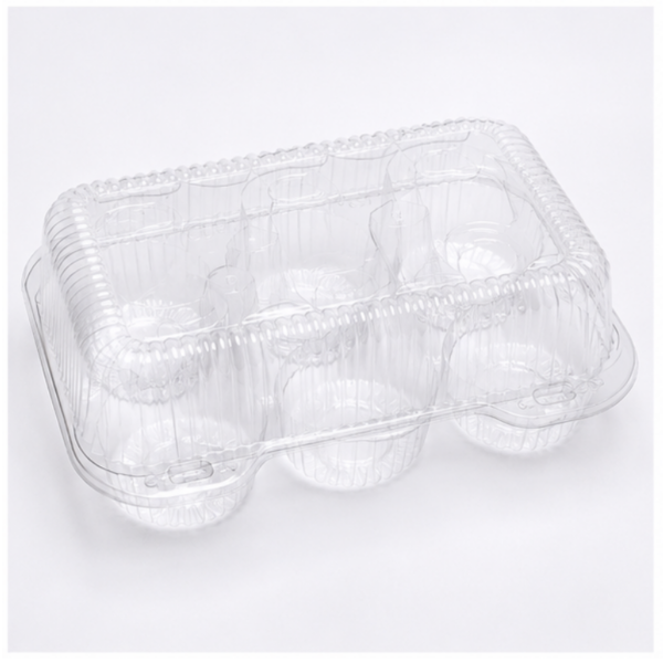 BakeryClear 6pcs Reg Muffin Hinged Container 300pcs (3)