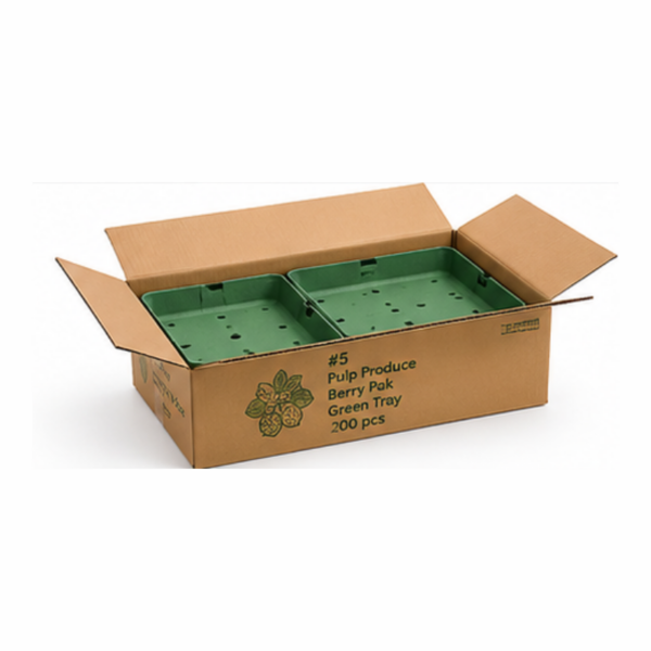 CKF44135 #5 Pulp Produce Berry Pak Green Tray 200pcs (1)