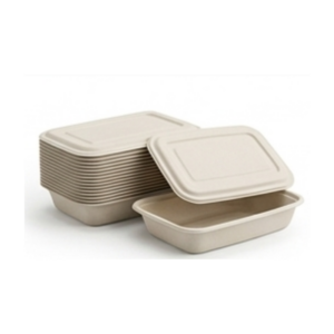 Compostable or Sugarcane:CR1000 Rectangle Sugarcane Container 300pcs