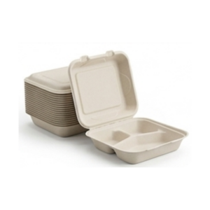 Compostable or Sugarcane:(CS1000-3) 32oz 3-C Square Container 300pcs