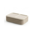 Compostable or SugarcaneLids for 2 Compartment Compostable Container FITS CR9002CR1000 300pcs