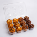 Bakery:Clear 12pcs Muffin Hinged Container 100pcs