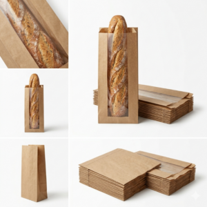 Kraft French Bag with Window 7x3.5x16 1000pcs
