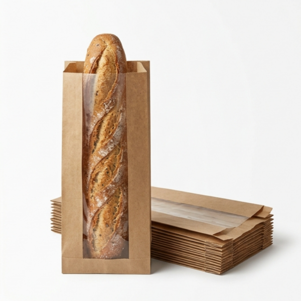 Kraft French Bag with Window 7x3.5x16 1000pcs