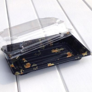 Plastic:Leaf Pattern 13" Sushi Party Tray 100sets