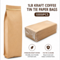 Paper1lb Kraft Coffee Tin Tie Paper Bags 1000pcs (2)