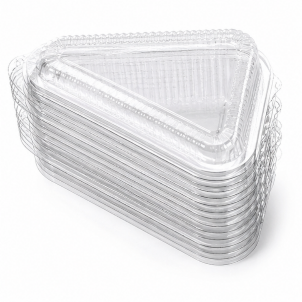 PlasticTriangular Cake Slice Box with Lid 1200 Set (4)