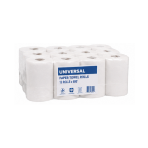 Supplies & Cleaning:WHITE Universal Paper Towel Rolls 12 Rolls x 600'