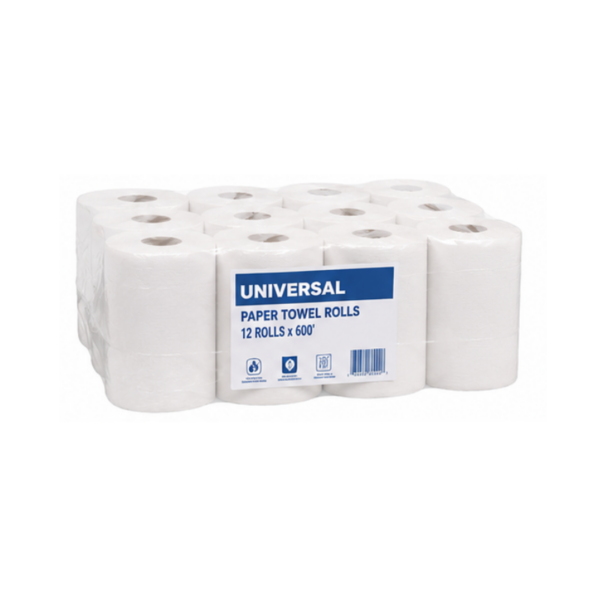 Supplies & CleaningWHITE Universal Paper Towel Rolls 12 Rolls x 600' (1)
