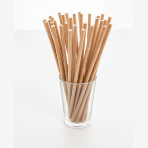 Cutlery:6" x 6mm Paper Wrapped Kraft Printed Straw 300pcs