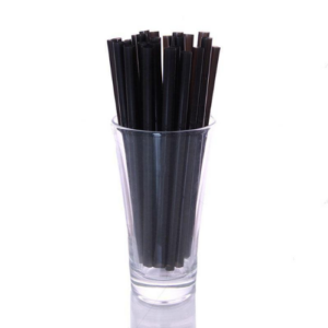Cutlery:Short 6" Black PLASTIC Straw 5.5mm 250pcs