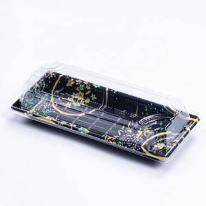 Plastic:Leaf Pattern 15" Sushi Party Tray 100sets