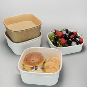 Paper:1400ml Square Salad Bowl PRINTED 300pcs